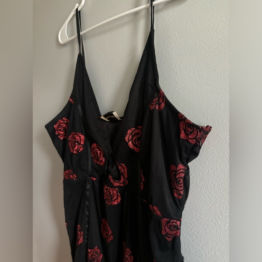 Lace & beads glitter rose dress 16 - Picture 2 of 6